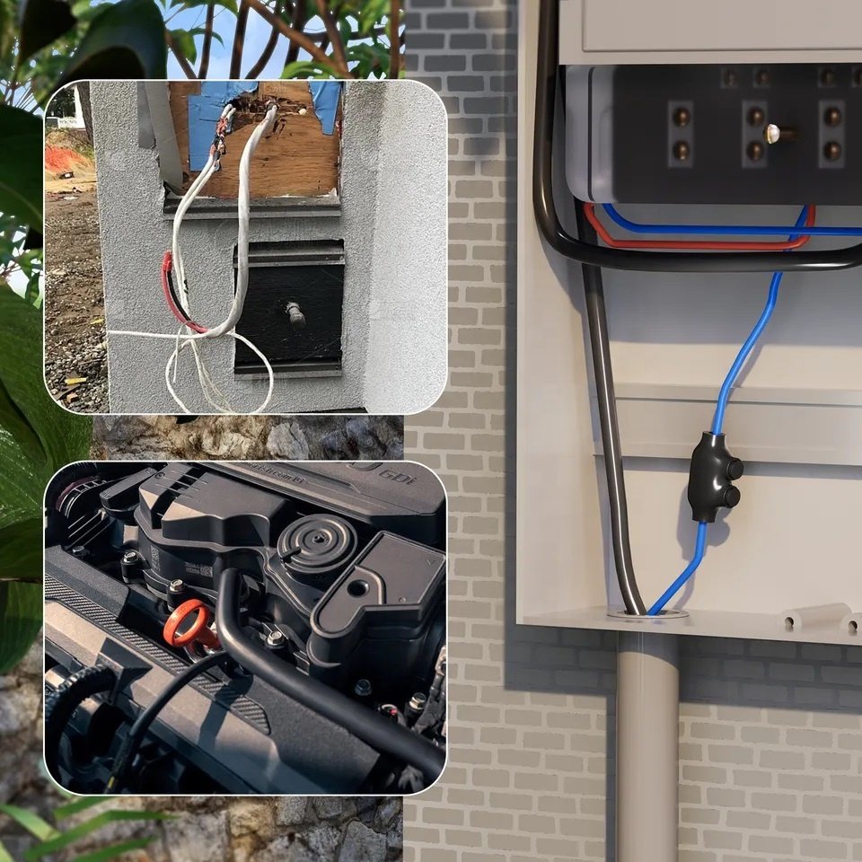 UL Listed 1/0- 14AWG 2 Ports Dual Entry Multi-tap Insulated Wire Terminal Connectors Electrical Power Connectors PVC Female 600V