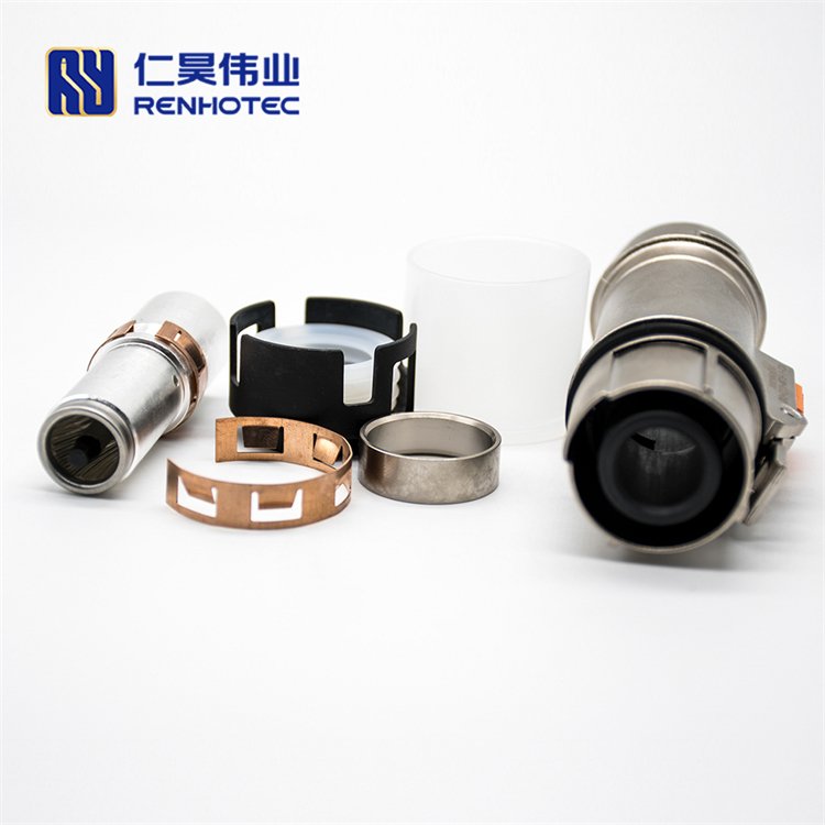 Hvil Bayonet High Voltage New Energy Powerlok Heavy Duty Power Connector High Current 1pin 12mm Metal Straight Plug