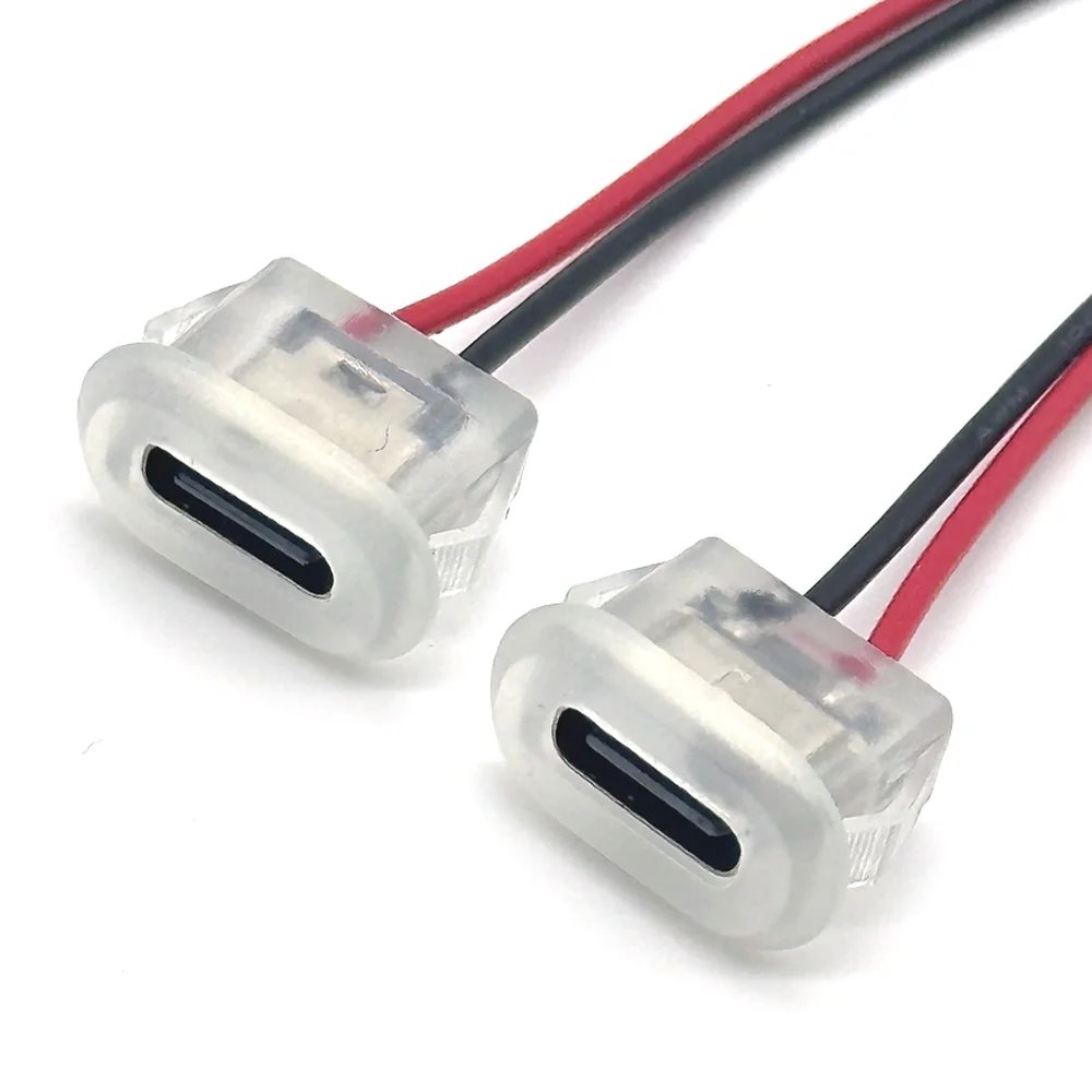 USB Type C Connector Jack Female Type-C With card buckle 3A High Current Fast Charging Jack Port transparent Charger Plug Socket