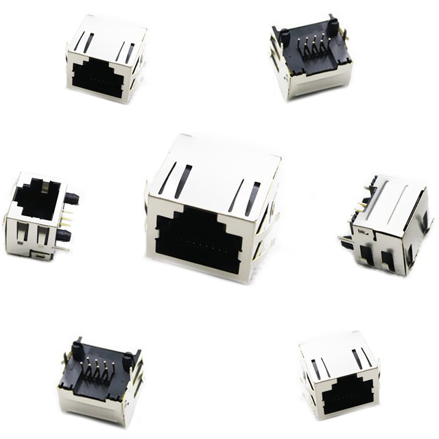 Gigabit Magnetic 10 Pin Ethernet Rj45 Female Connector With Poe+