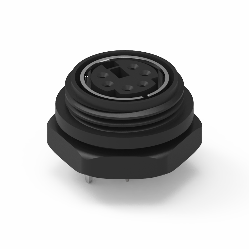 Mini Din 6PIN Rear Lock DIP Type Connector