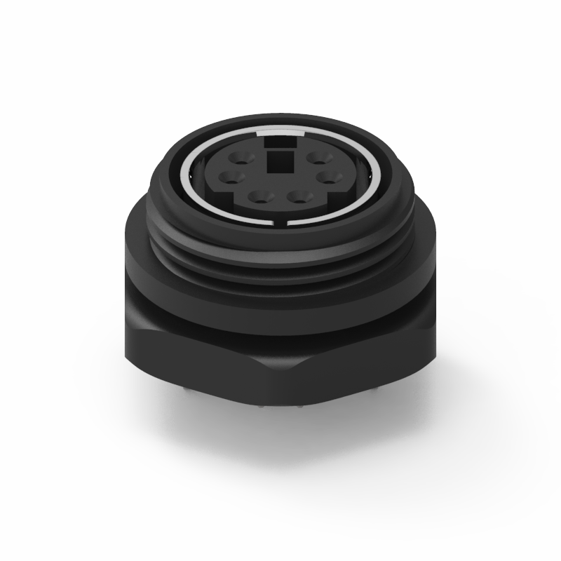 Mini Din 6PIN Rear Lock DIP Type Connector