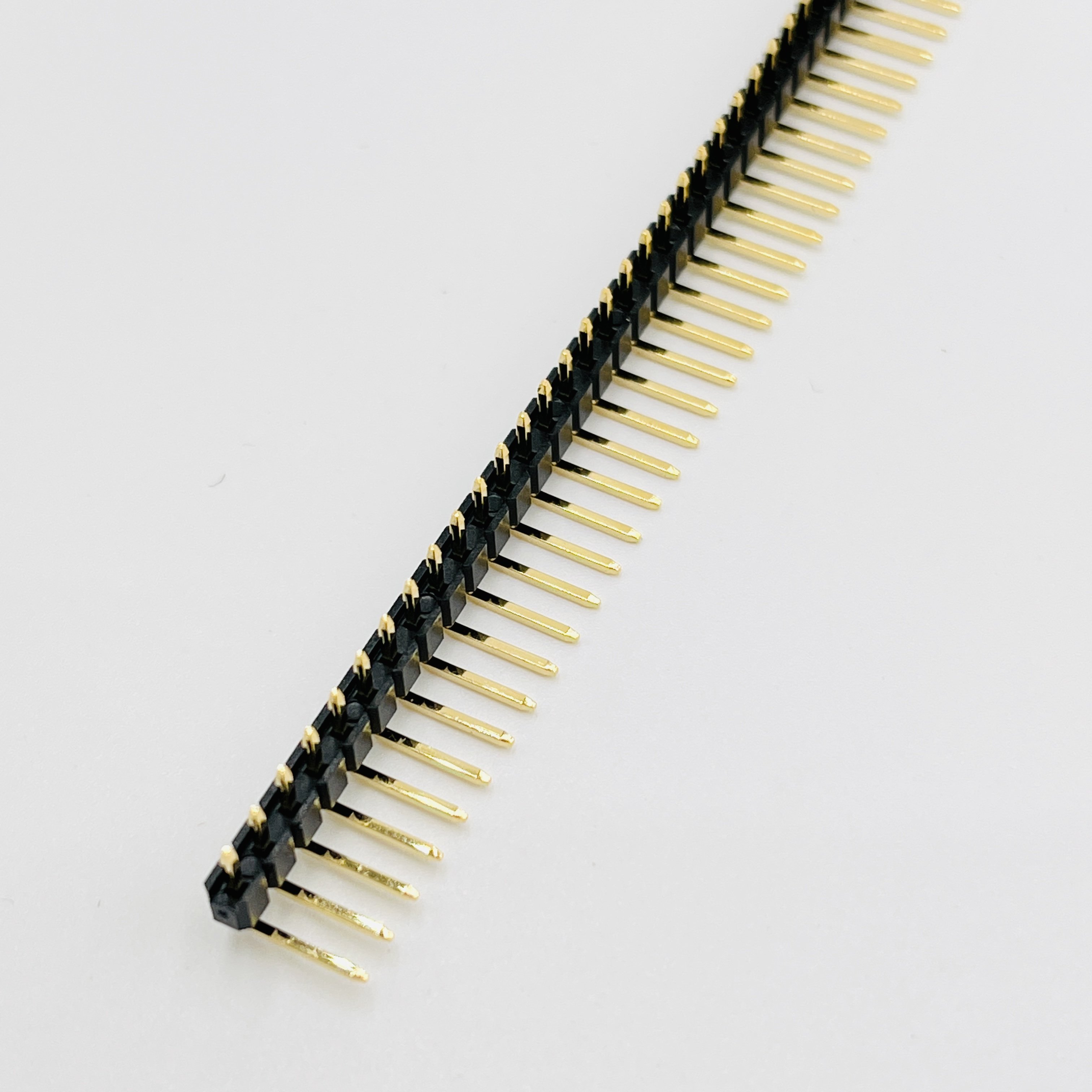 CYSJCONN Gold Plated 2.54mm pitch pin header 40pin single row right angle R/A strip Pin Male Header pcb connector