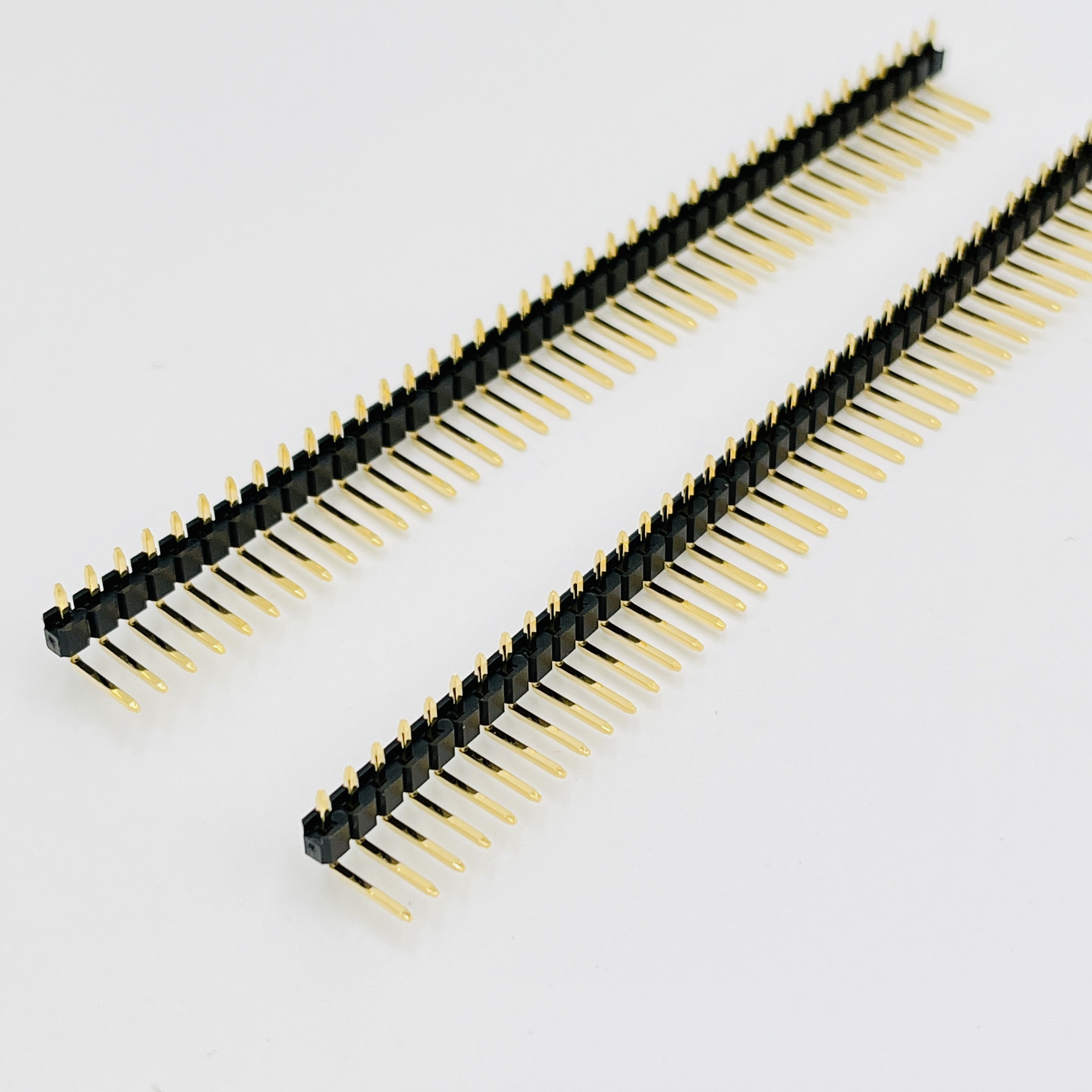 CYSJCONN Gold Plated 2.54mm pitch pin header 40pin single row right angle R/A strip Pin Male Header pcb connector