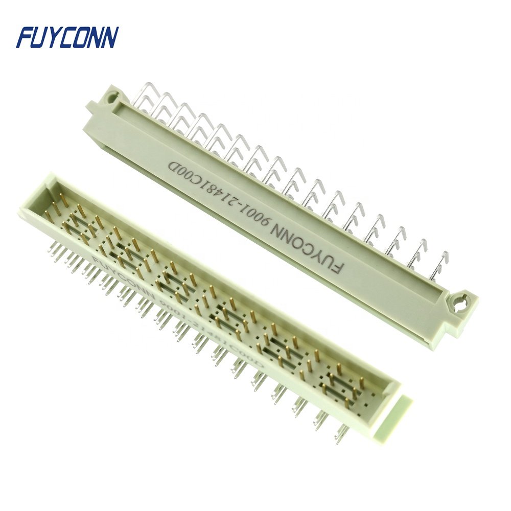 3 rows PCB 16 32 48 64 96 Pin DIN 41612 Connector, 3*32pin 64pin 96pin Right Angle PCB Male Euro connector with 2.54mm or 5.08mm