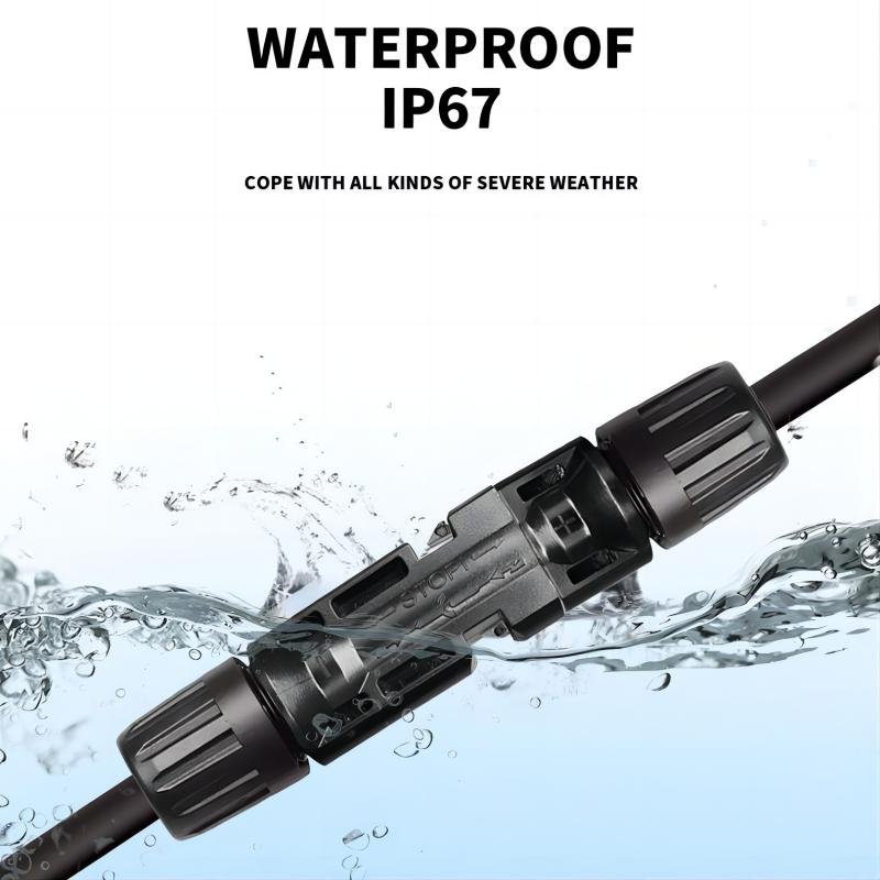 Waterproof Solar Connector for PV Energy System IP67 2.5mm2~6.0mm2 Male/Female DC 1000V 1500V Solar