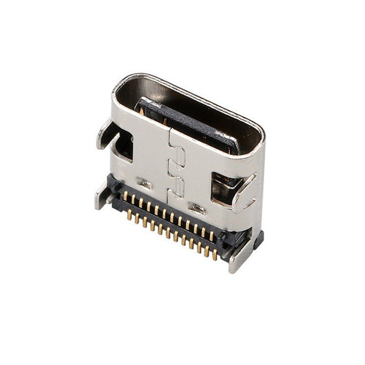 USB Type-C 24P Female Socket 90 Degree Horizontal Double-Row Needle SMT Connector