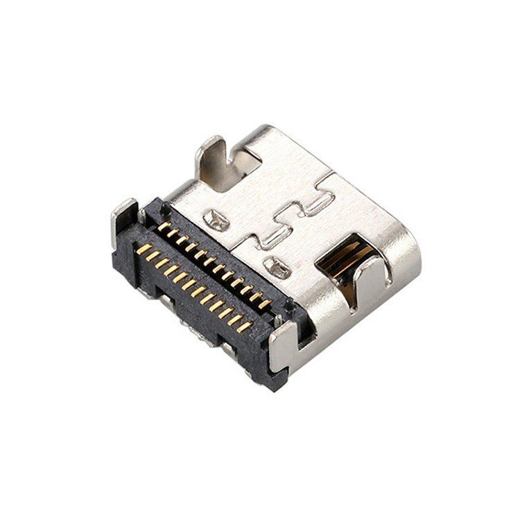 USB Type-C 24P Female Socket 90 Degree Horizontal Double-Row Needle SMT Connector