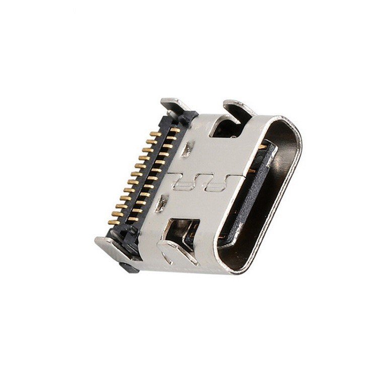 USB Type-C 24P Female Socket 90 Degree Horizontal Double-Row Needle SMT Connector