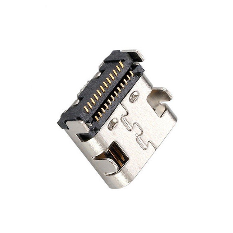 USB Type-C 24P Female Socket 90 Degree Horizontal Double-Row Needle SMT Connector
