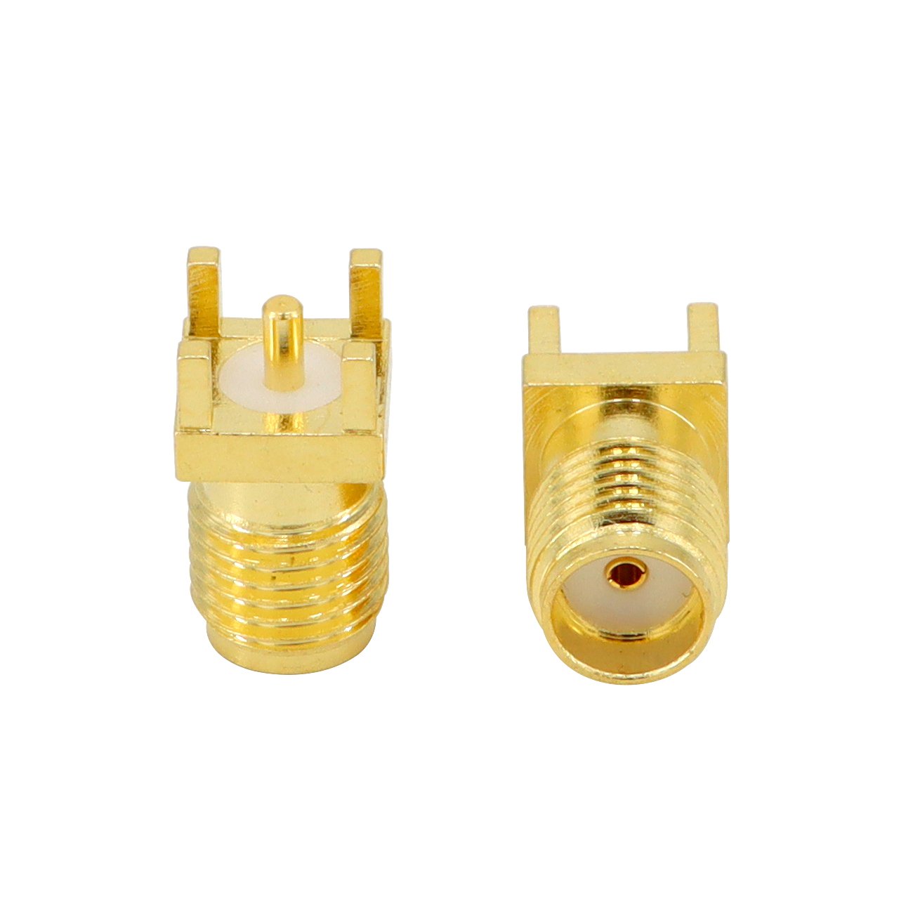 SMA Female PCB Panel Mount Connector Straight Solder RF Coaxial AdapterVertical Thru Hole Goldplated