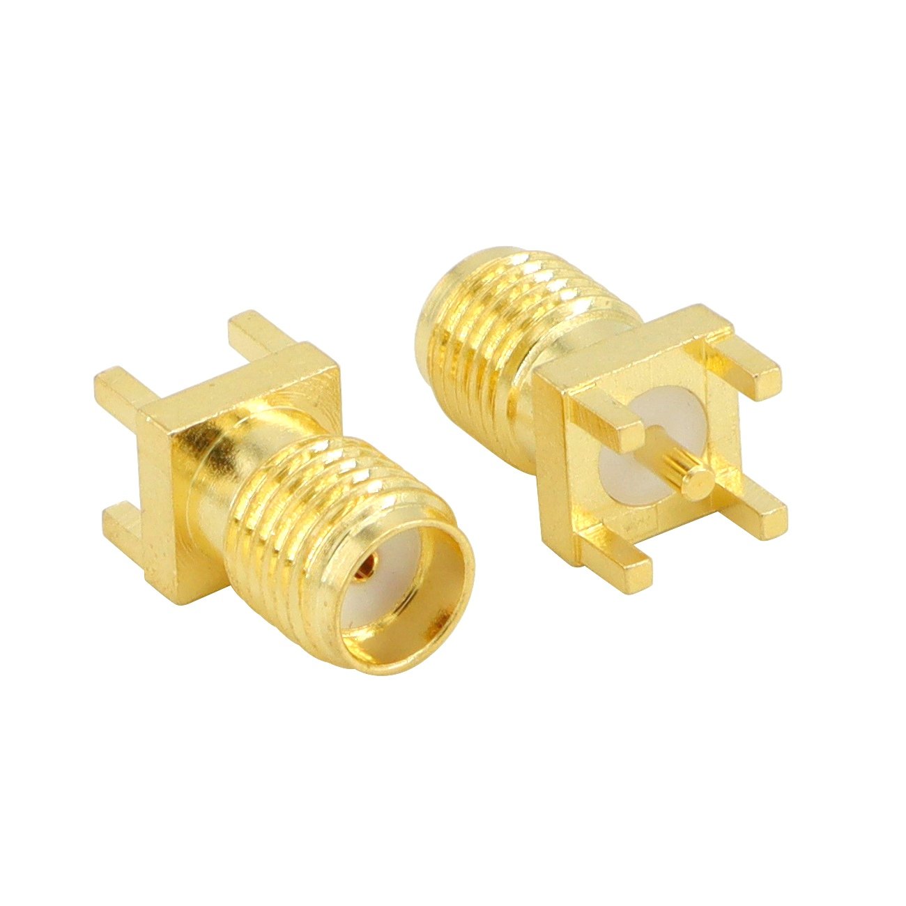 SMA Female PCB Panel Mount Connector Straight Solder RF Coaxial AdapterVertical Thru Hole Goldplated