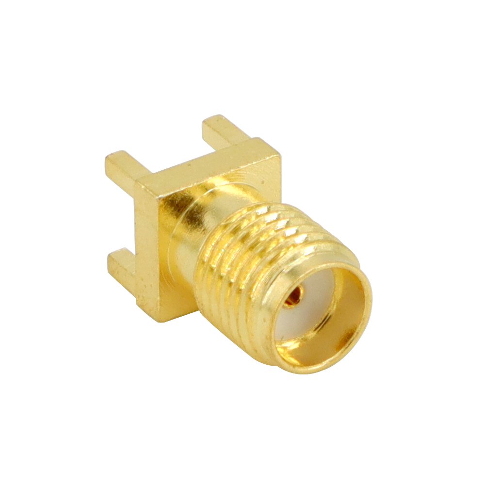 SMA Female PCB Panel Mount Connector Straight Solder RF Coaxial AdapterVertical Thru Hole Goldplated