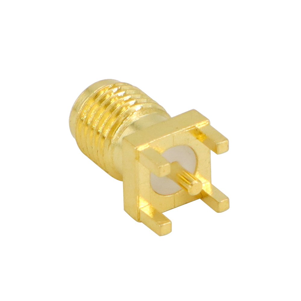 SMA Female PCB Panel Mount Connector Straight Solder RF Coaxial AdapterVertical Thru Hole Goldplated