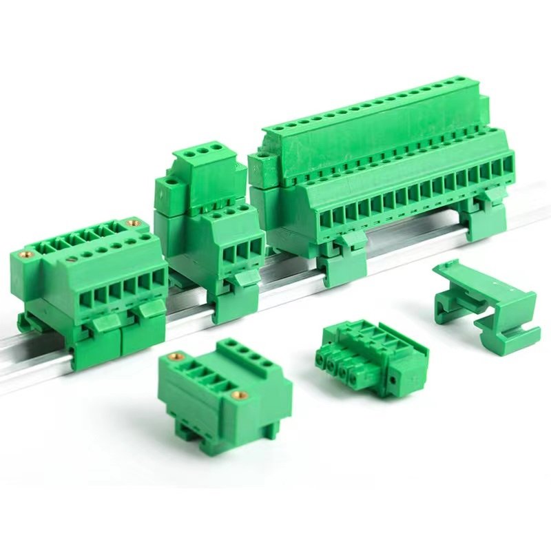 chinese supplier 2-24pin 5.08mm Rail Terminal Block Pitch 5.08mm Screw Plug-in Terminal Blocks Connector Din Rail Mounting