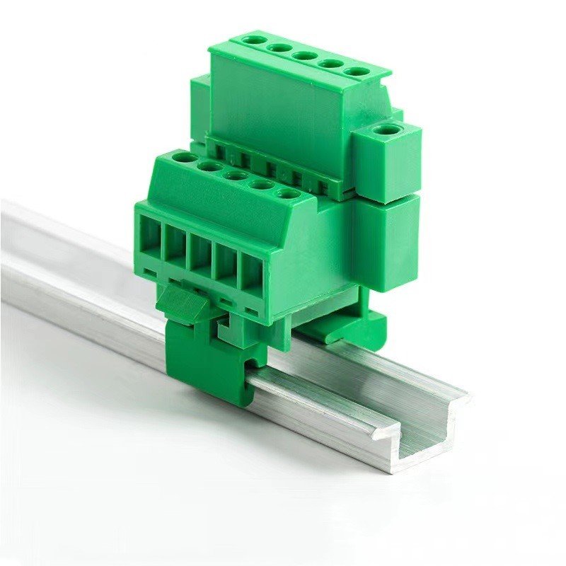 chinese supplier 2-24pin 5.08mm Rail Terminal Block Pitch 5.08mm Screw Plug-in Terminal Blocks Connector Din Rail Mounting