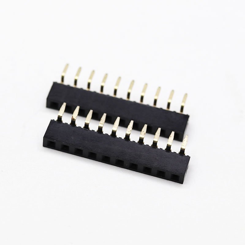 Female Pin Header Connector spacing 2.54mm positions 1p~40pin Single Row Bottom Entry curved type Female Pin Header Connectors