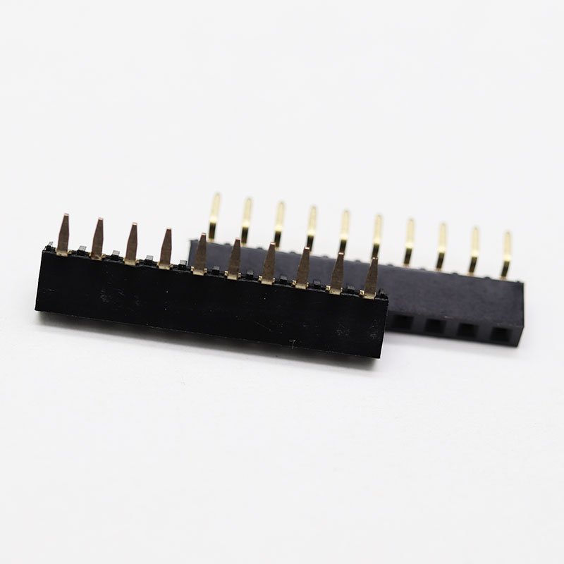 Female Pin Header Connector spacing 2.54mm positions 1p~40pin Single Row Bottom Entry curved type Female Pin Header Connectors