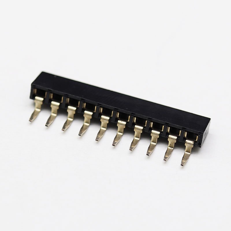 Female Pin Header Connector spacing 2.54mm positions 1p~40pin Single Row Bottom Entry curved type Female Pin Header Connectors