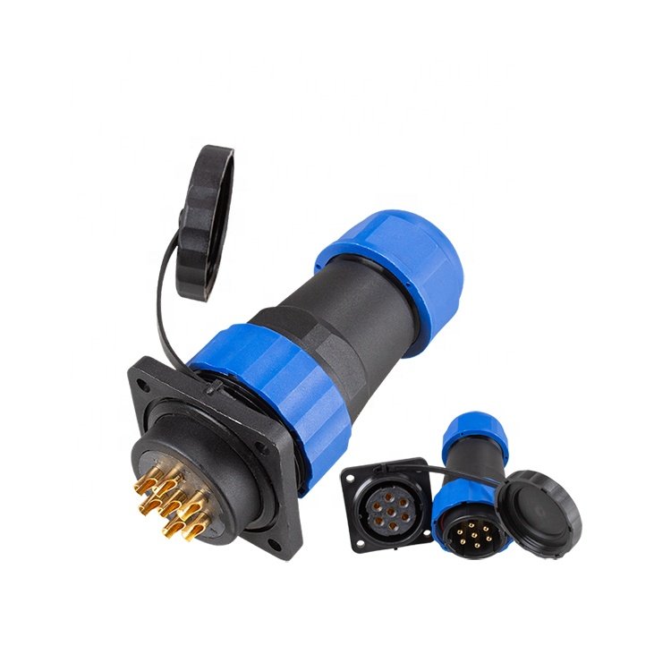 IP68 New Style Quick Connector I Shape Panel Mount SD28 7Pin M28 5A Male Female Cable Wire Gland Sleeve waterproof connectors