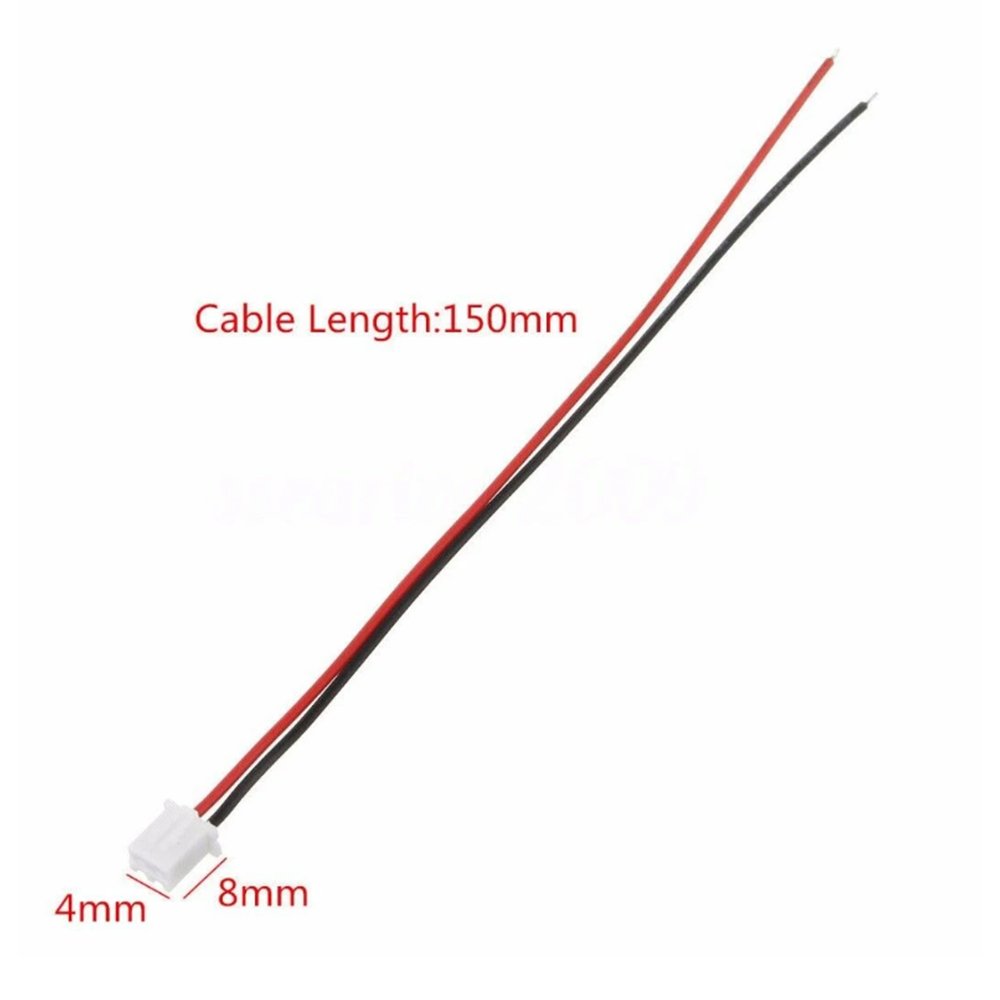 Roarkit 2 Pin Mini Micro JST XH2.54mm 24AWG Connector Plug With Wires 150mm