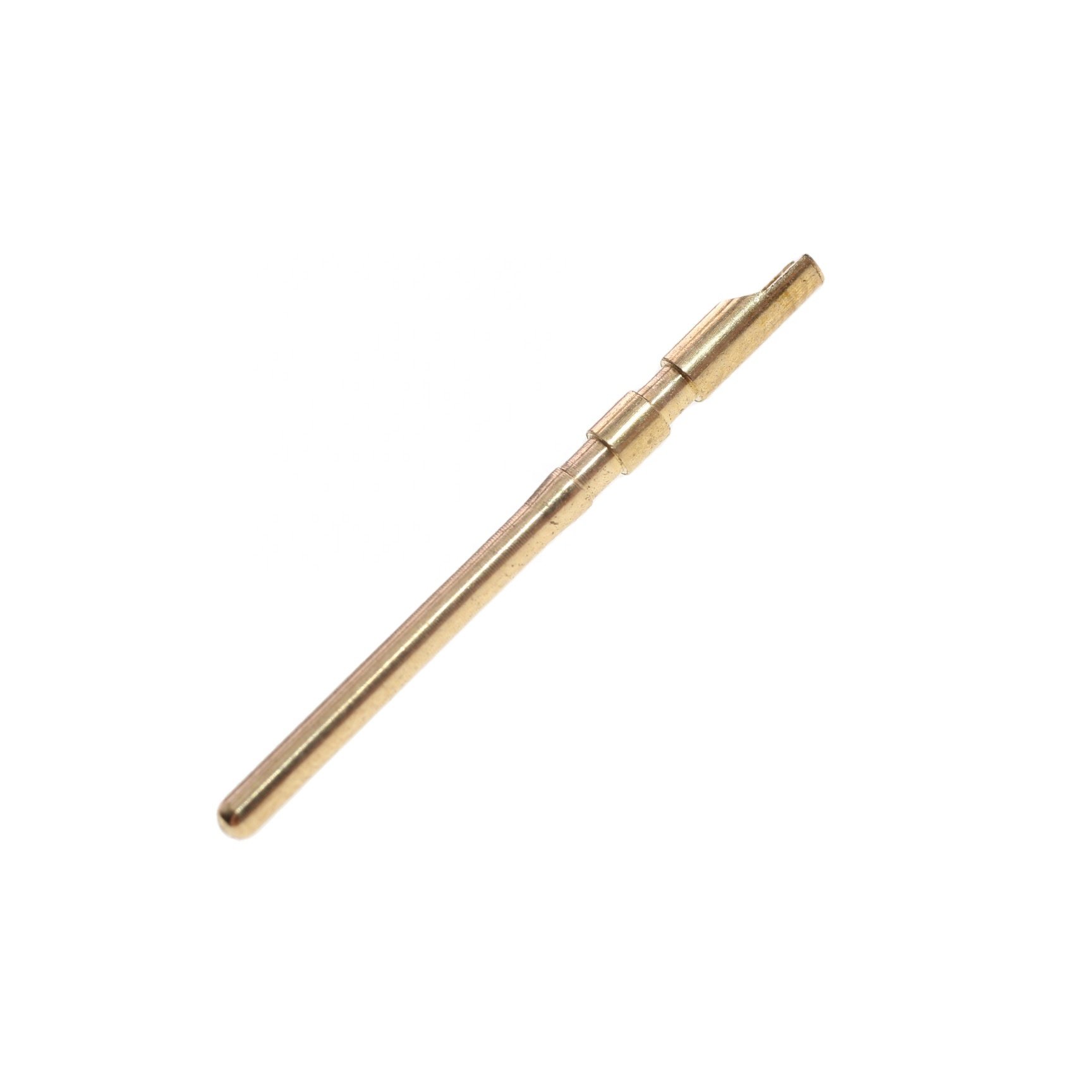 Factory direct sales of 15 to 30mm long solid needle brass gold-plated 1.5mm contact male terminal connectors