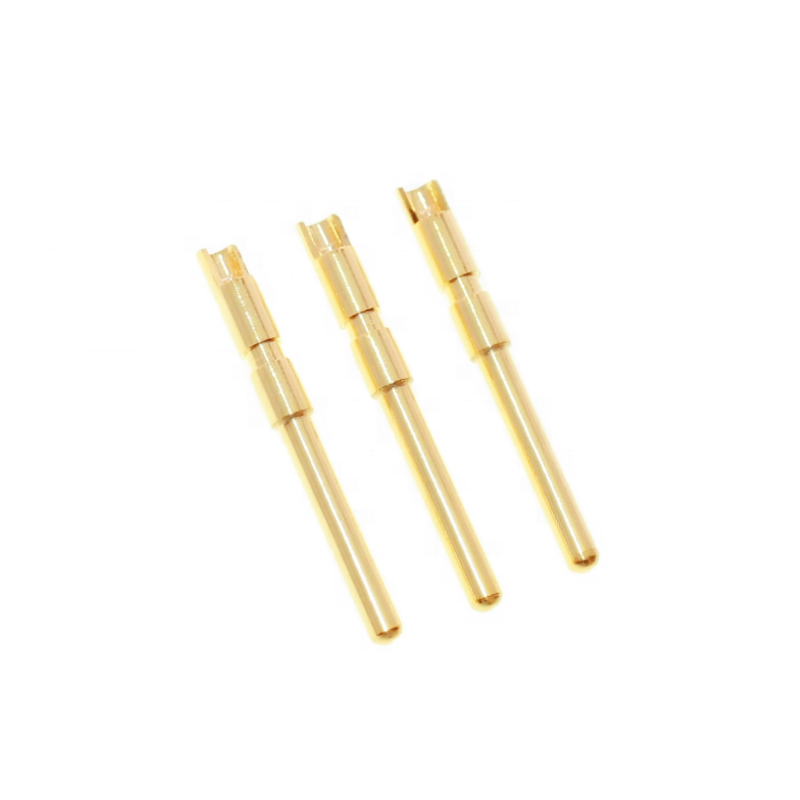Factory direct sales of 15 to 30mm long solid needle brass gold-plated 1.5mm contact male terminal connectors