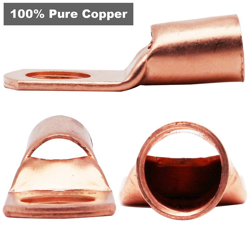 Copper Wire Lugs AWG2 4 6 8 10 12 with Heat Shrink Set Battery Cable Ends Ring Terminals Connectors Tubing Assortment Kit