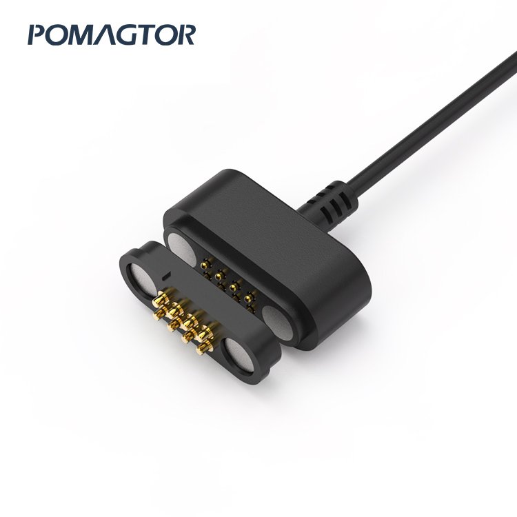 8 PIN Pogo Pin Loaded Connector Medical Data Cable Waterproof Magnetic Spring Black Wholesale 30 Custom USB PET 12V USA 2A PA64