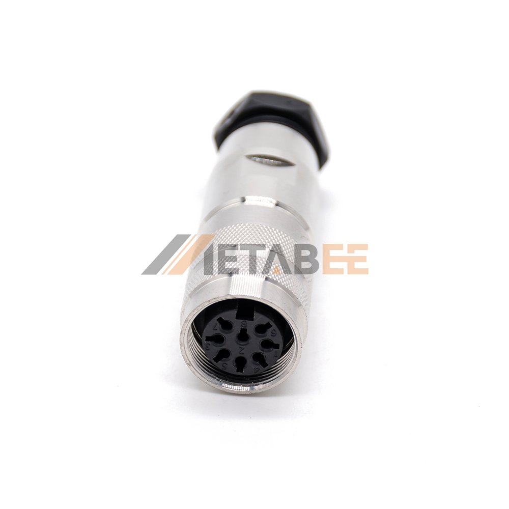 M16 6Pin 8Pin Female Connector for AISG RET 4 - 19 Pin Din Solder