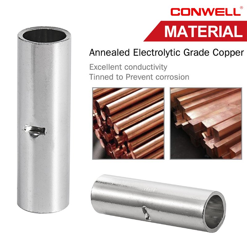 Electrical Accessories GTY Copper Tin Plating Cable Connecting Tube/ cable lugs/ cable connectors