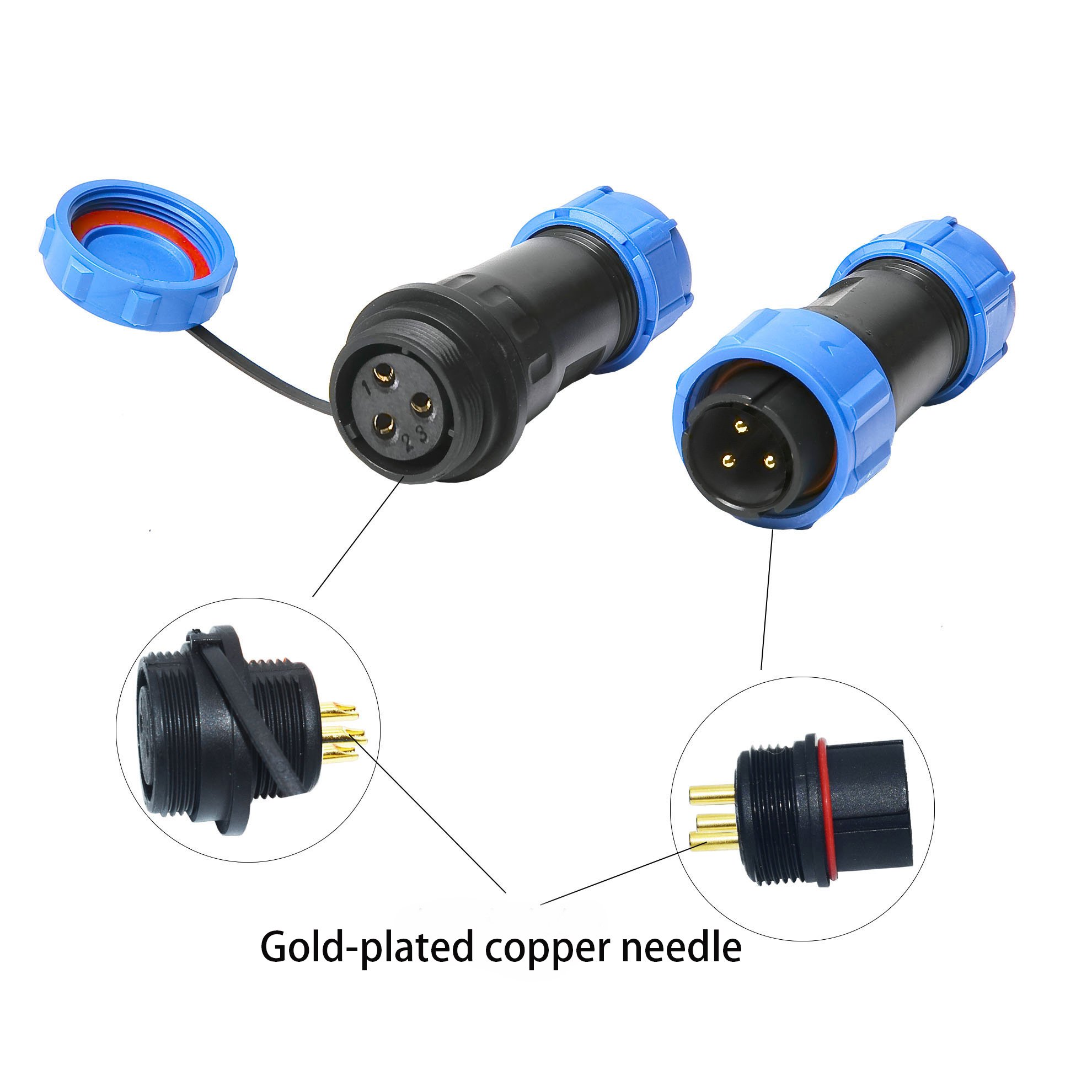 SP13 SP17 SP17 Waterproof connector IP68 male plug female socket 2/3/4/5 pin cable Wire Power Led Connector for outdoor camera