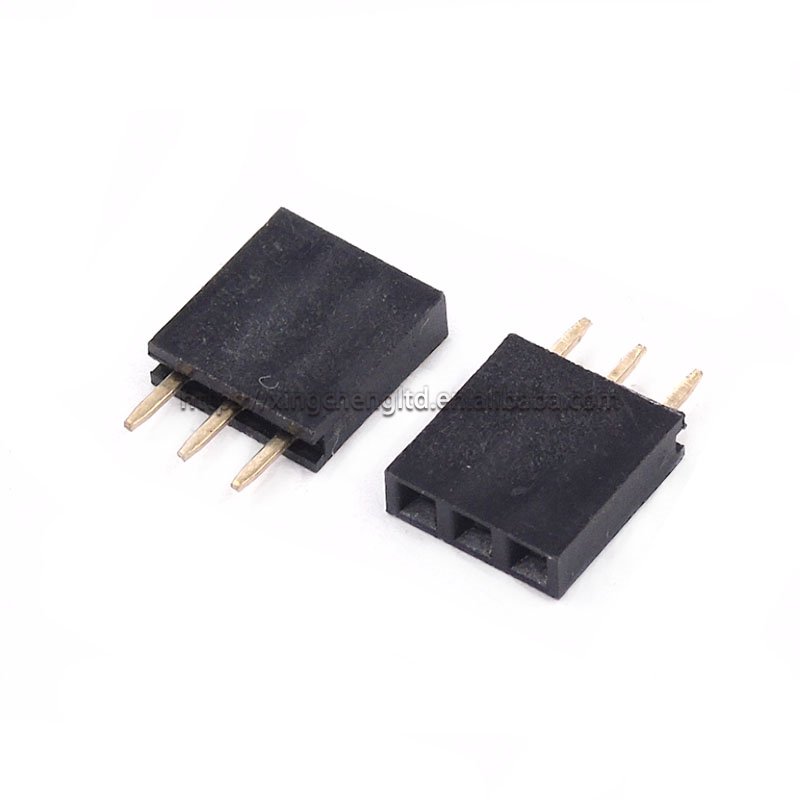 Single Row Pin Female Header Socket Pitch 2.54mm 1*2p-40p Pin Connector Black Adapter PCB Female Dc Power Socket