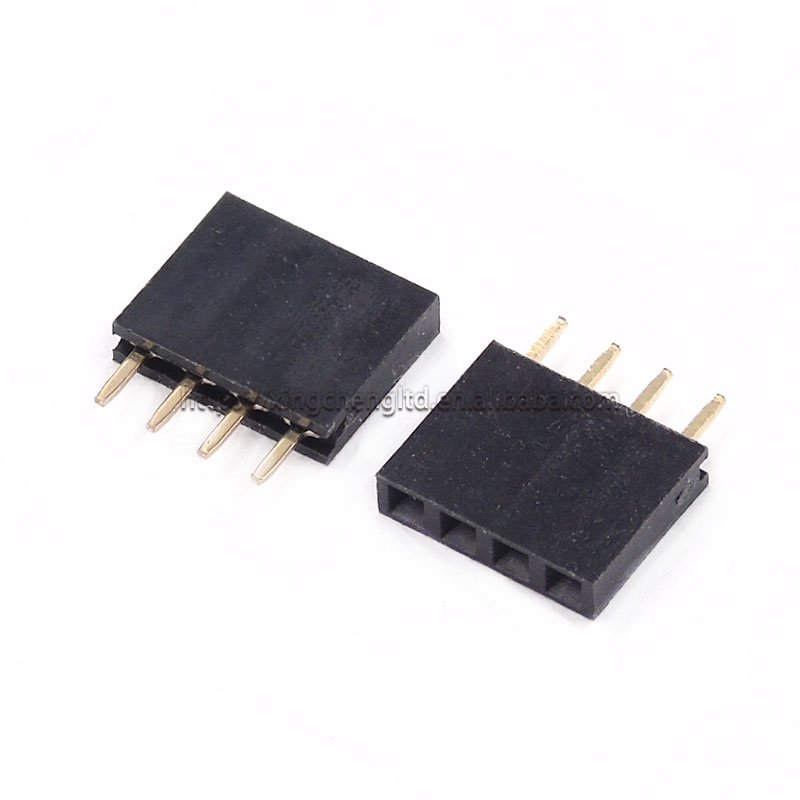 Single Row Pin Female Header Socket Pitch 2.54mm 1*2p-40p Pin Connector Black Adapter PCB Female Dc Power Socket