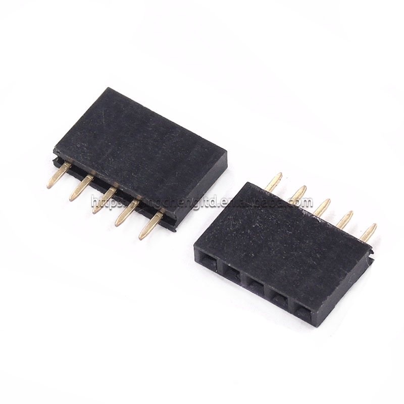 Single Row Pin Female Header Socket Pitch 2.54mm 1*2p-40p Pin Connector Black Adapter PCB Female Dc Power Socket