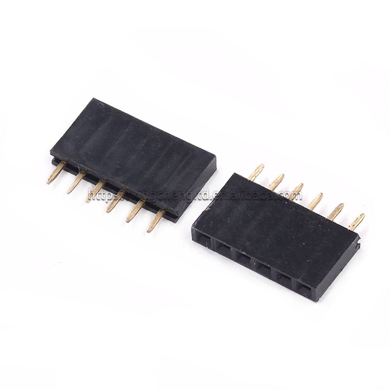 Single Row Pin Female Header Socket Pitch 2.54mm 1*2p-40p Pin Connector Black Adapter PCB Female Dc Power Socket