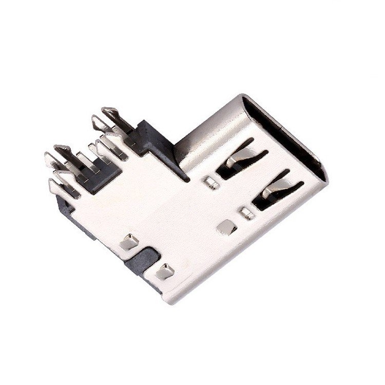 USB Type C 6P Female Socket 90 Degree Side Insertion DIP Connector for PCB Application