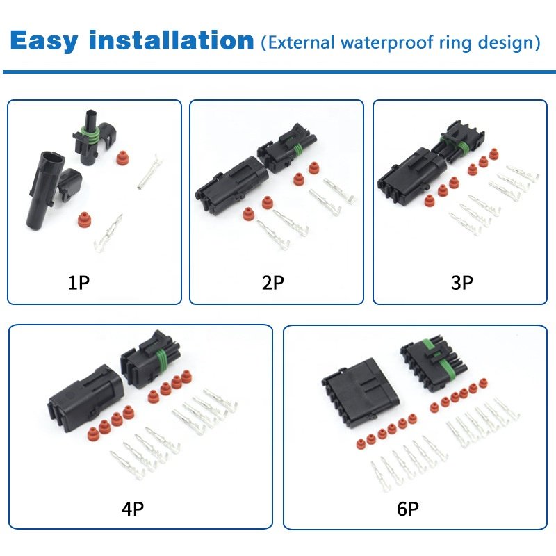 1/2/3/4/5/6 pin Electrical Waterproof Amp connector 2.5 Series Auto car Sealed Automotive Wire Connector