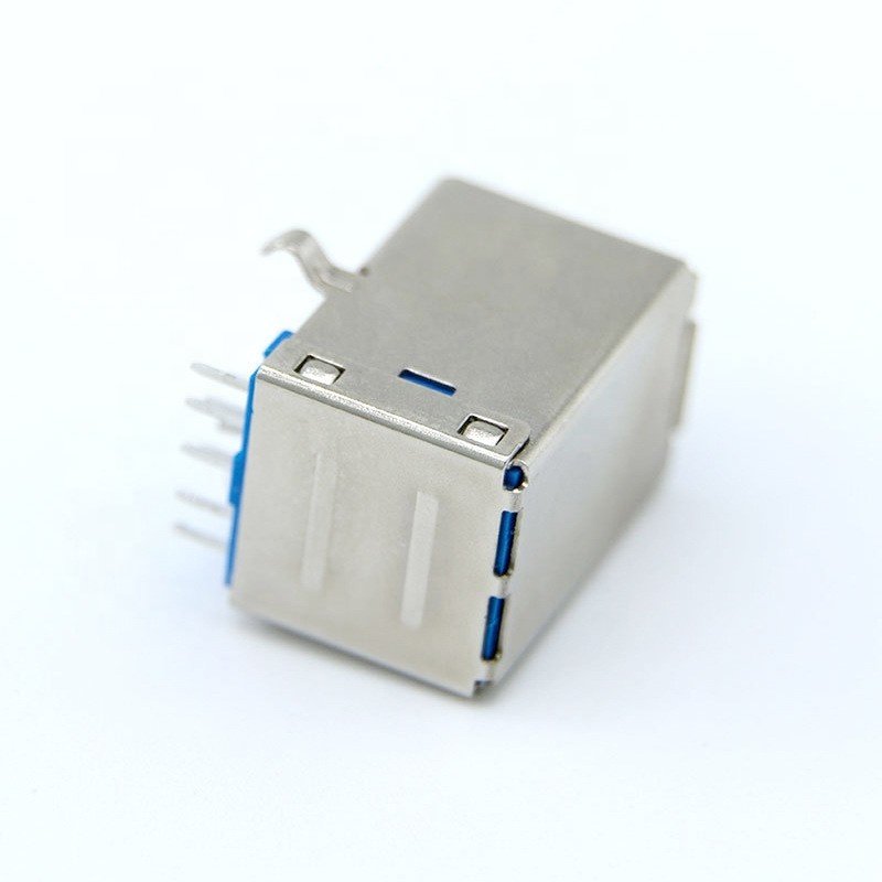 USB 3.0 Type B 9P Female Socket 90 Degree DIP USB Connector for Printer interface fax machine