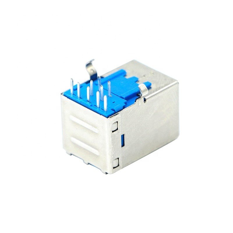USB 3.0 Type B 9P Female Socket 90 Degree DIP USB Connector for Printer interface fax machine