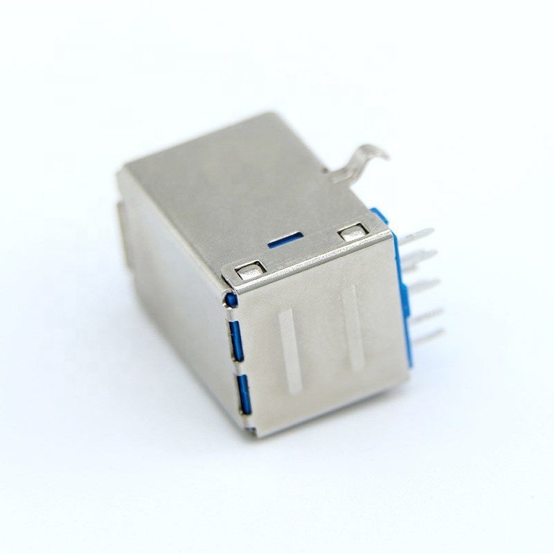 USB 3.0 Type B 9P Female Socket 90 Degree DIP USB Connector for Printer interface fax machine