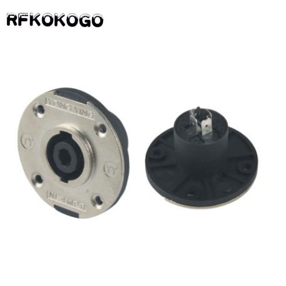 Metal Round Speakon 4 Pole Female Panel Mount Jack Compatible Audio Cable Connectors Socket for nl4fc
