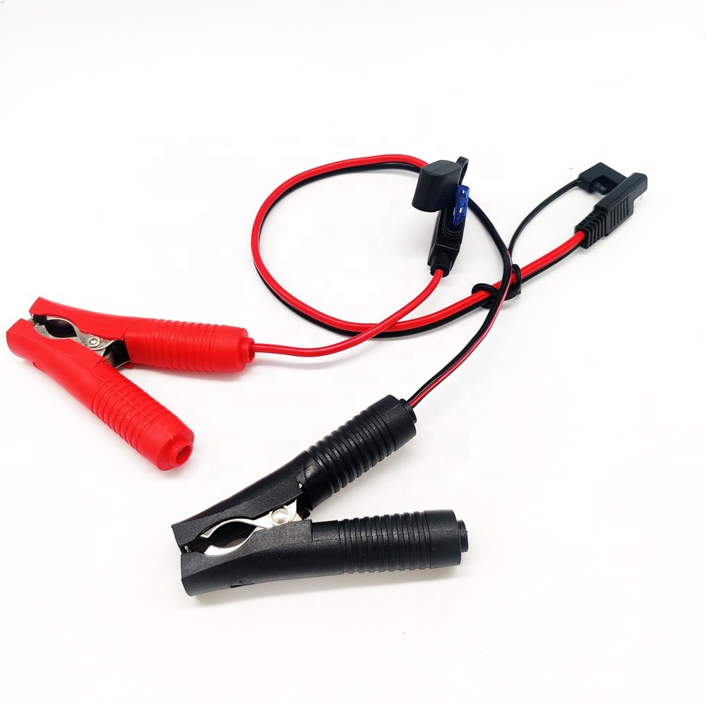 16awg Alligator Clip to Sae Cable Car Battery Cables 12v Crocodile Alligator Clip to Sae Connector With Middle Fuse Hold