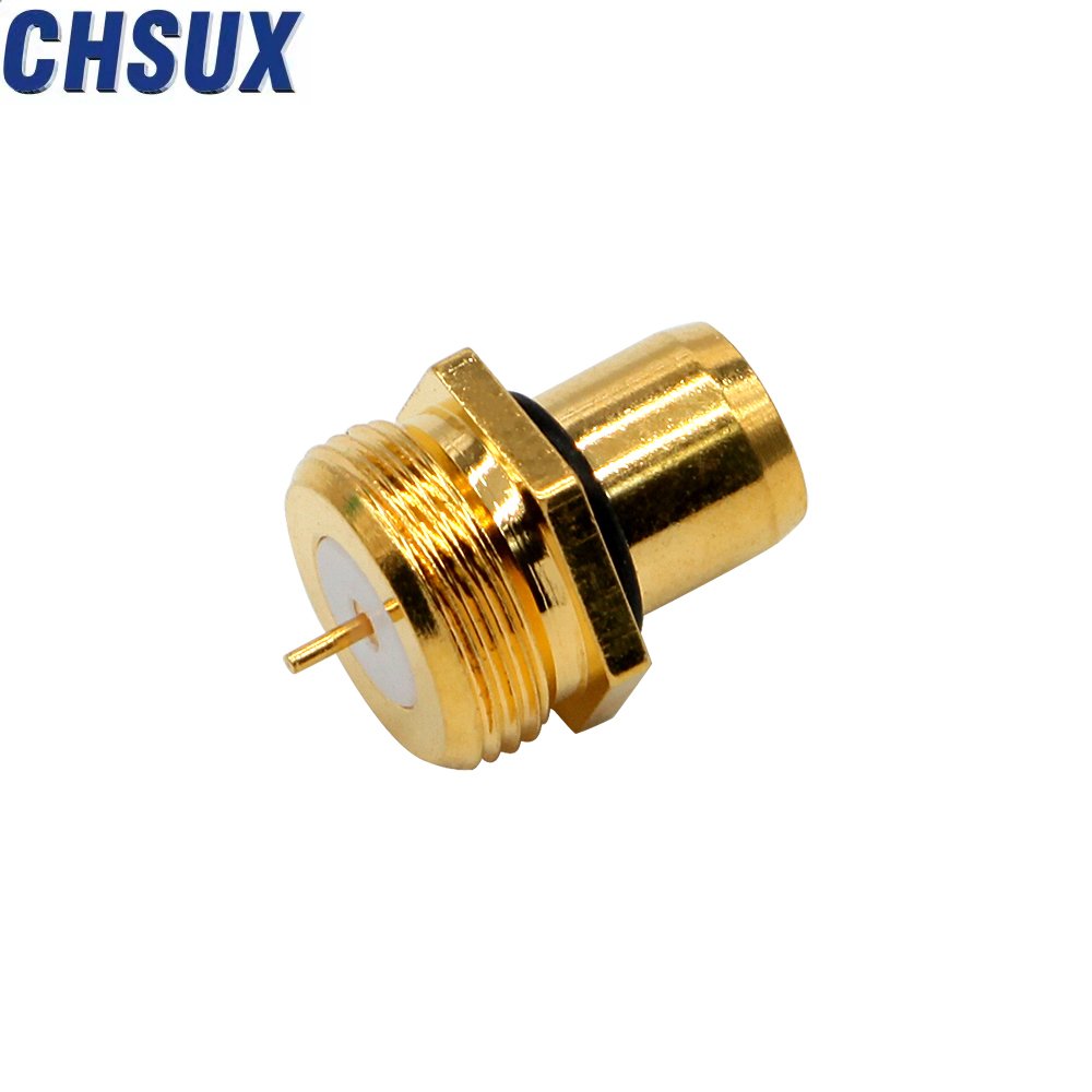 Gold Plated Brass BMA Female Jack Flange 2 Holes Panel Mount Straight RF Coaxial Connectors for PCB & Electronic Applications
