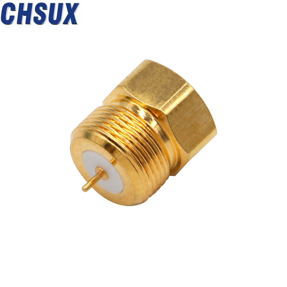 Gold Plated Brass BMA Female Jack Flange 2 Holes Panel Mount Straight RF Coaxial Connectors for PCB & Electronic Applications