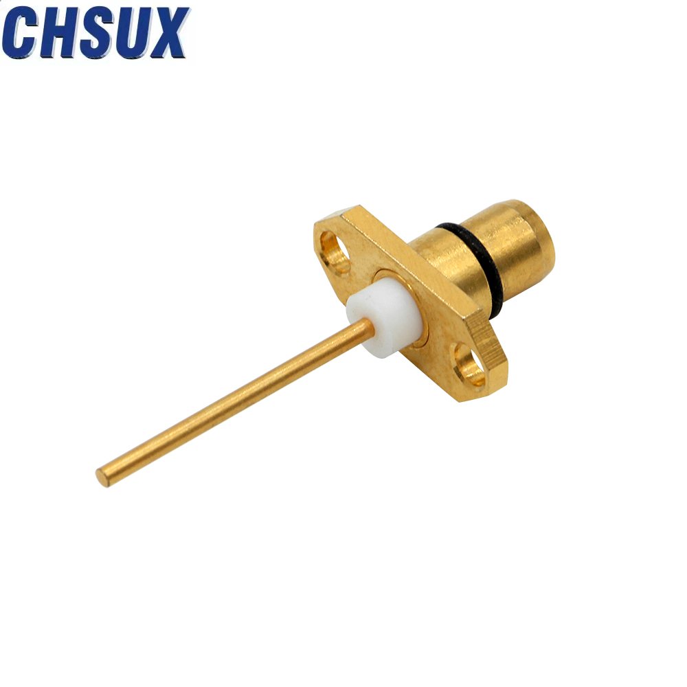 Gold Plated Brass BMA Female Jack Flange 2 Holes Panel Mount Straight RF Coaxial Connectors for PCB & Electronic Applications