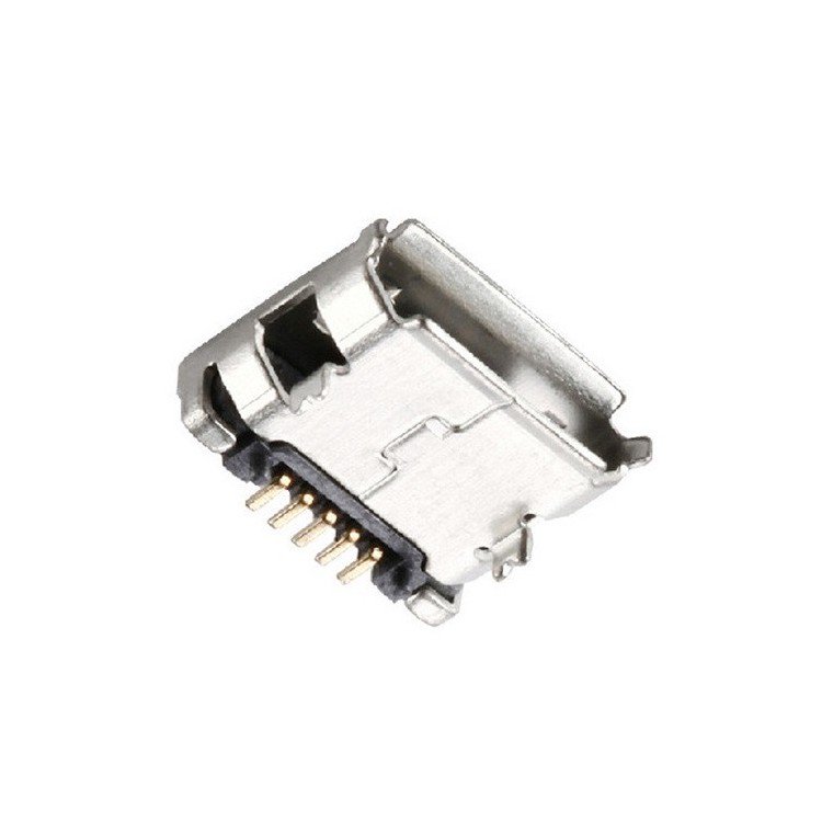 Micro USB Type b 5P Female Socket Connector 180 Degree Horizontal SMT Mount 5.9mm curled edge