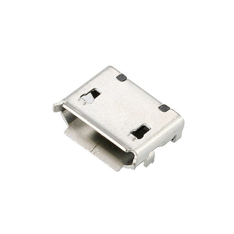 Micro USB Type b 5P Female Socket Connector 180 Degree Horizontal SMT Mount 5.9mm curled edge