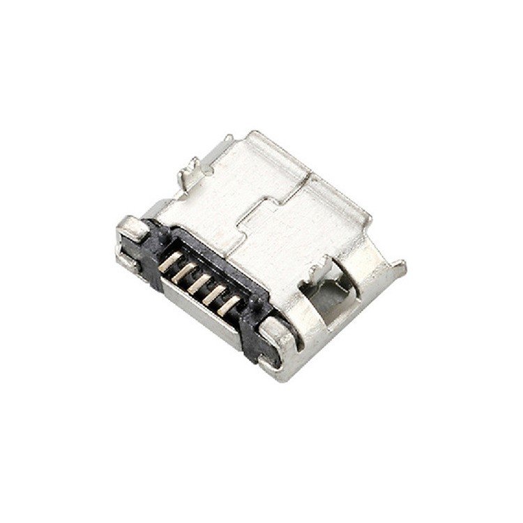 Micro USB Type b 5P Female Socket Connector 180 Degree Horizontal SMT Mount 5.9mm curled edge