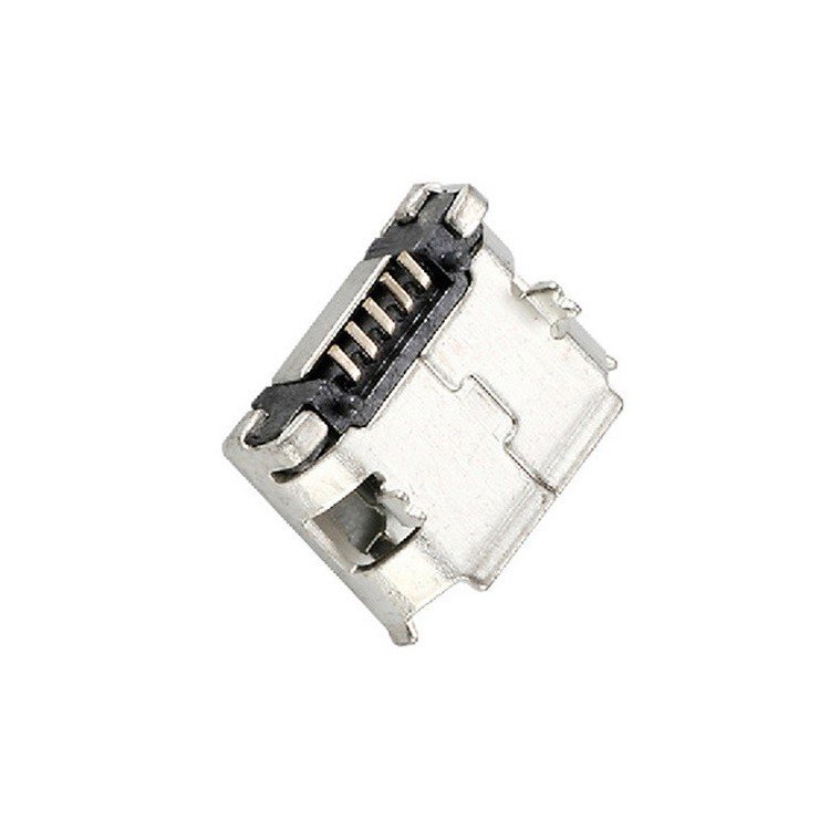 Micro USB Type b 5P Female Socket Connector 180 Degree Horizontal SMT Mount 5.9mm curled edge